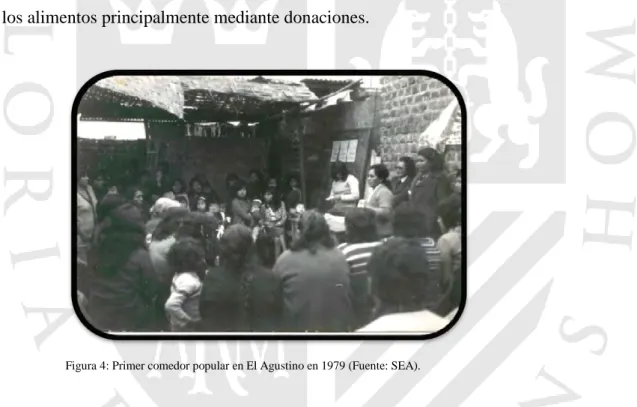 Figura 4: Primer comedor popular en El Agustino en 1979 (Fuente: SEA). 
