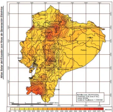 Figura 1.101 Atlas Solar del Ecuador Insolación Directa Promedio. 