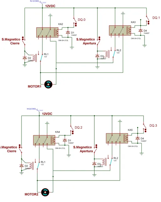 Figura 2.13 Esquema del circuito para el control de los motores 