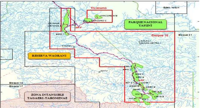 FIGURA  2.5  UBICACIÓN  CARTOGRÁFICA  DEL  BLOQUE  16  DE  REPSOL  ECUADOR S.A. 