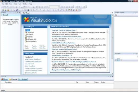 Figura 3-1. Microsoft Visual Studio 2008 