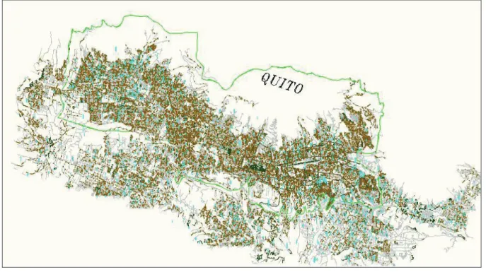 figura 18.  Mapa de Quito con la red vial urbana del DMQ  Fuente: EPMMOP Área de información Geográfica AIG Planificación de la Movilidad 