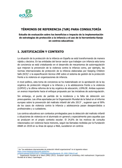 TÉrminos De Referencia Tdr Para ConsultorÍa 3848