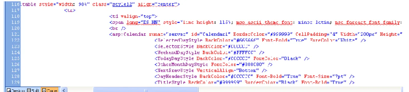Figura 4. Ejemplo del código HTML empleado para el diseño del sitio web. 