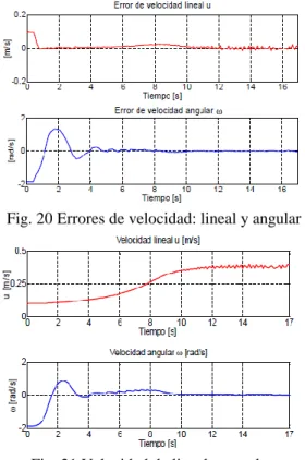 Fig. 20 Errores de velocidad: lineal y angular 