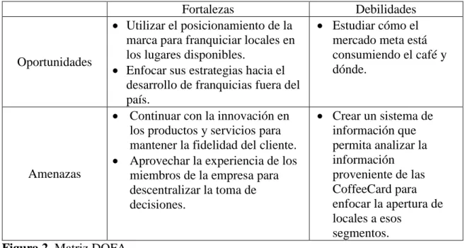 Figura 2. Matriz DOFA. 