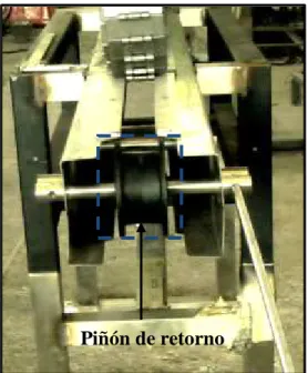 Fig. 2.8. Piñón de cola  Tiras antifricción 