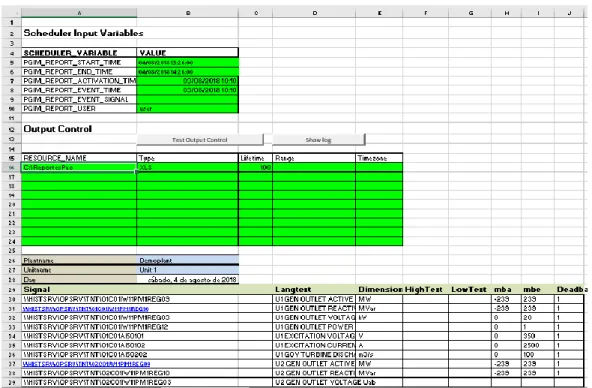 Figura 2.28. Hoja de Excel con las variables a emplear    Segunda Etapa – Programar el Reporte 
