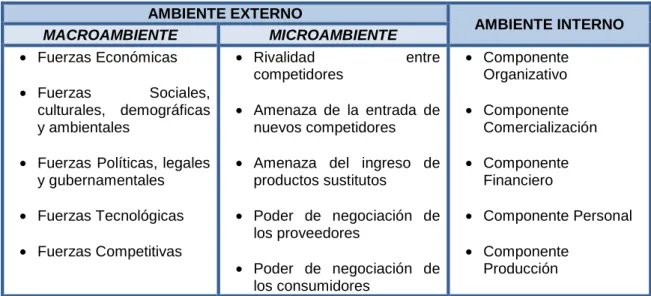 Tabla 10- Componentes del Análisis de la situación  