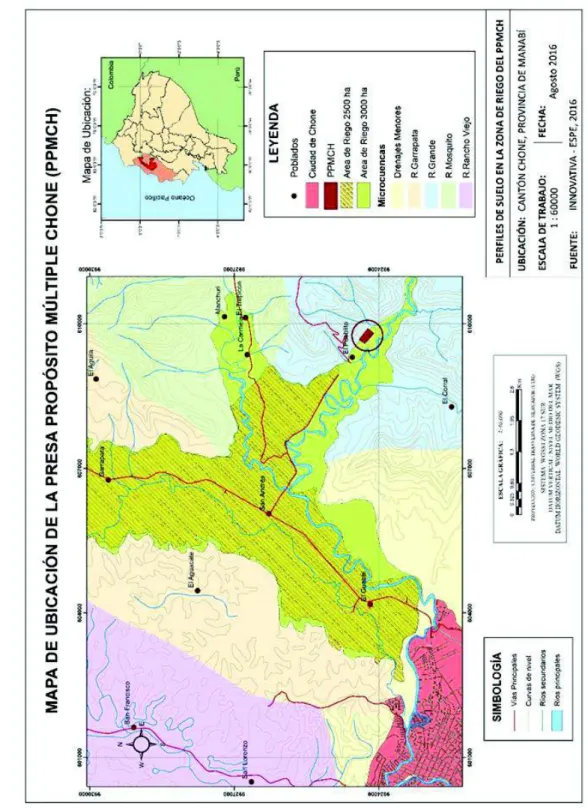 FIGURA 3.1 UBICACIÓN DEL PROYECTO PROPÓSITO MÚLTIPLE CHONE (PPMCH) 
