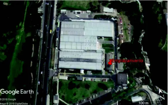 Figura 3.6. Ubicación del emplazamiento. Se puede observar que existe distanciamiento con  otros edificios