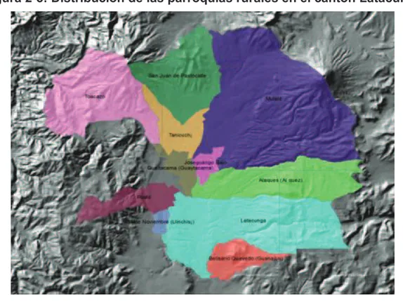 Figura 2-3: Distribución de las parroquias rurales en el cantón Latacunga 