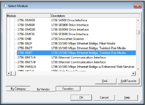 Figura 3.4 Selección de módulo de comunicación Ethernet 