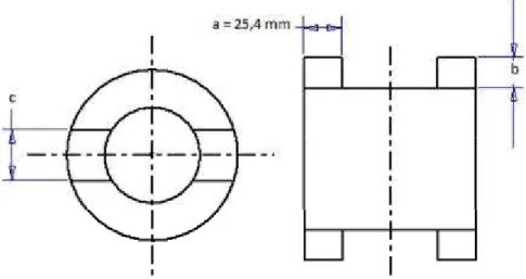 Figura 3. 3 Dimensiones del acople del vástago perforador.