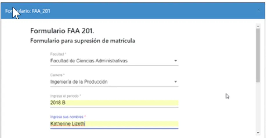 Ilustración 25. Prototipo de formulario para generación de documento 