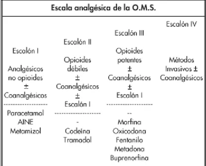 Tabla 1. Escala analgésica de la OMS 