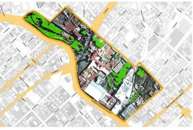 Figura  5.  Polígono  final  de  intervención  de  seis  manzanas  del  Paseo  del  Río  de  San  Francisco