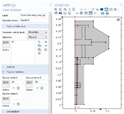 Figure 24: Example of the settings of a Linear Extrusion 