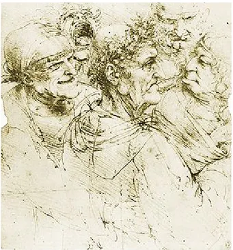 Fig. 3. Leonardo da Vinci representando los cuatro humores hipocráticos (1490). 