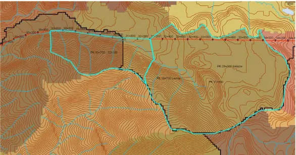 FIGURA 2  Ubicación de cuencas entre el km 30+700 y el km 32+100 