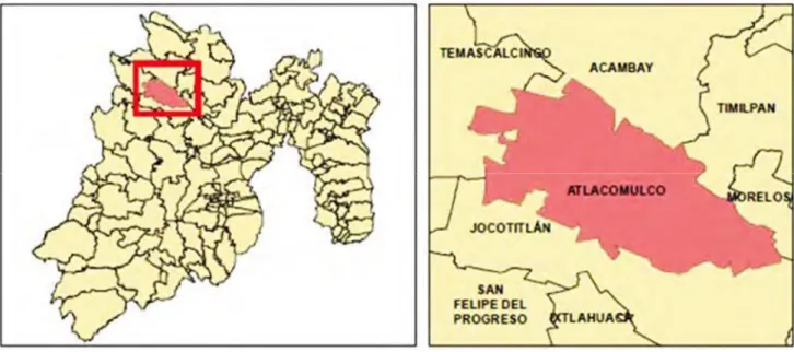 Figura 1. Localización del Municipio de Atlacomulco, Estado de México. 