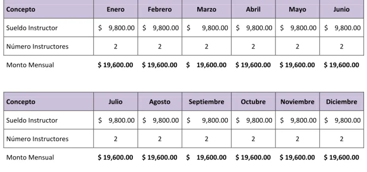 Tabla 17.  Costo de venta mensual 