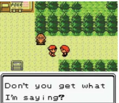 Fig. 2.11: Ejemplo de diálogo con un NPC en Pokémon Crystal. 
