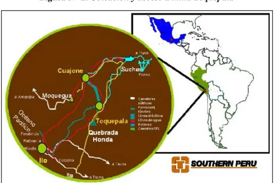 Figura N° 1: Ubicación y acceso a mina Toquepala 