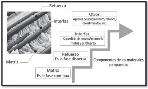 Figura 2. Componentes los materiales compuestos. 