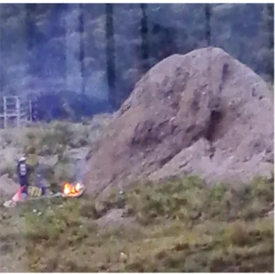 Figura 5. Poblador del barrio Salcedo realizando quema de basura, 2018  Fuente: Visita de Campo a la ciudad de Puno