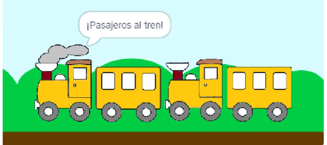 Ilustración 4 Primera escena “El viaje de los electrones” 