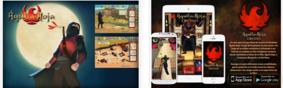Figura 2.4. Videojuego on-line Águila Roja y juego para móviles y tabletas Águila Roja