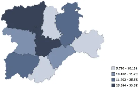 Gráfico 5: Número de empresas en Castilla y León en 2016 