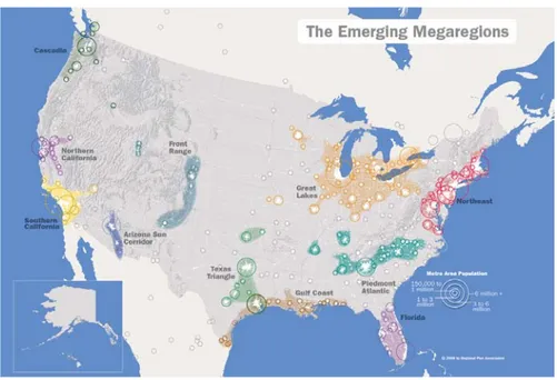 Fig. 2. Emerging Megaregions in the United States. 