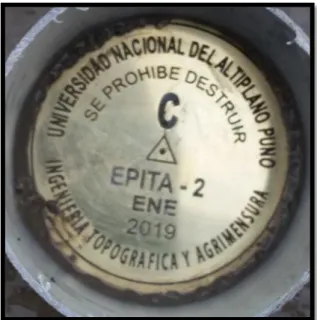 Figura 41: Incrustación de la placa de bronce denominado EPITA-2. 