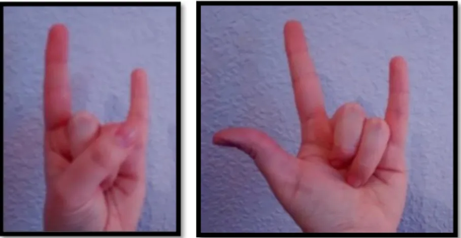 Figure  2. These  two  pictures  show  two  very  similar  gestures  but  with  a  different  meaning