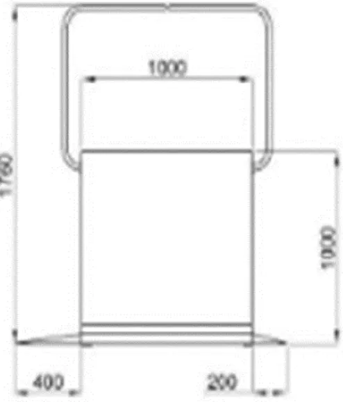 Figura 3.3 dimensiones de la cabina de elevación 