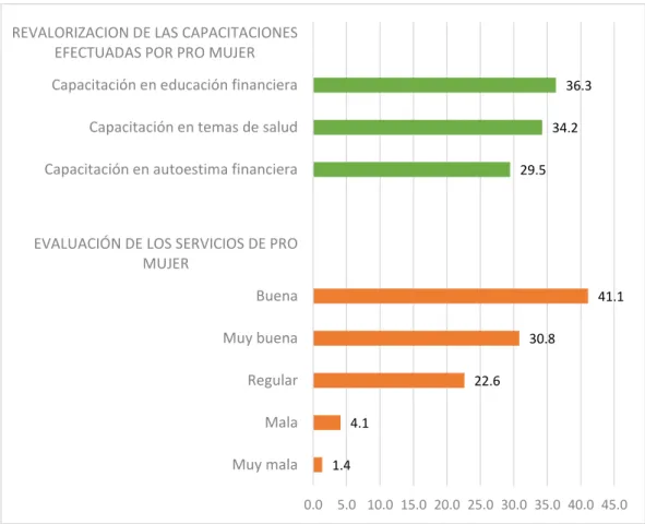 Figura 8: Uso de los servicios de los microcréditos en la población encuestada sobre la influencia  que tienen los microcréditos en la mejora de condiciones de vida en clientas de Pro Mujer, 2017 