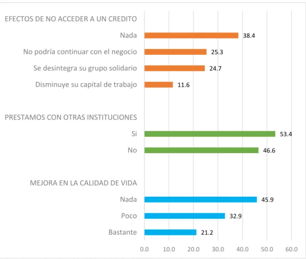Figura 9: Efectos que generan los microcréditos en la población encuestada clientas de Pro Mujer,  2017