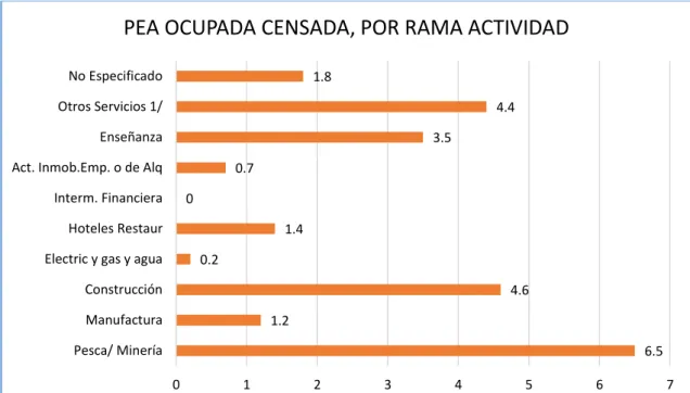 Figura N° 10:  PEA ocupada censada, por rama actividad, de la provincia de Carabaya, 2007  (Población de 14 años a más) 
