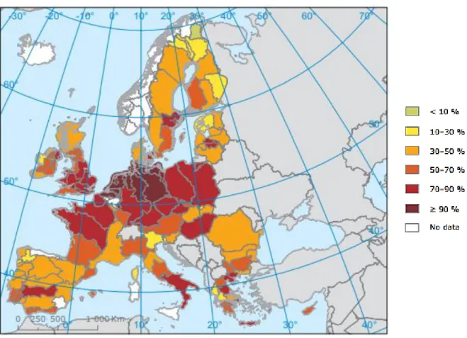 Figura  2. Mapa Europeo del estado de las cuencas fluviales. 