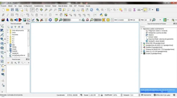 Figura 10. Imagen de software QGIS Desktop 2.18.18. 