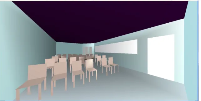 Fig. 4: Aula de conferencia 1 con mobiliario 