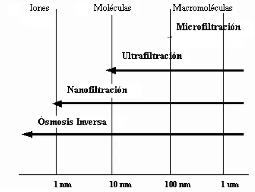 Figura 3: Espectro de cada proceso de membranas 