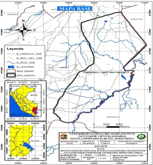 Figura 3.  Mapa Base de la comunidad campesina de Yanarico 