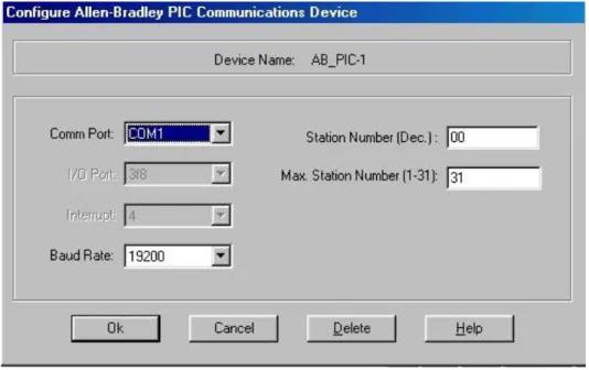 Figura N°2.14: Configuración de comunicación RSLinx - plc 