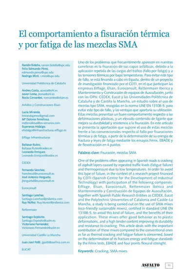 El Comportamiento A Fisuración Térmica Y Por Fatiga De Las Mezclas SMA