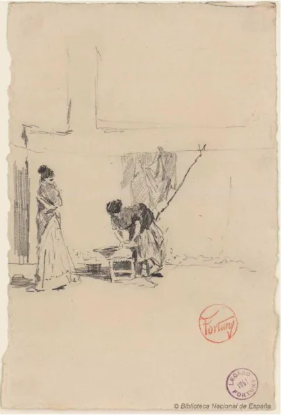 Fig. 1. Lavanderas,  Mariano Fortuny  Marsall, h. 1870-1872?. 