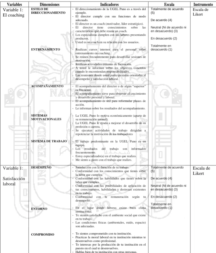 Cuadro 1. Variables de investigación 