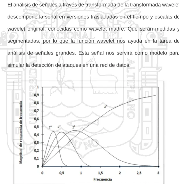 Figura 6. Señal madre wavelet - Segmentos de red y coeficientes de  una función wavelet